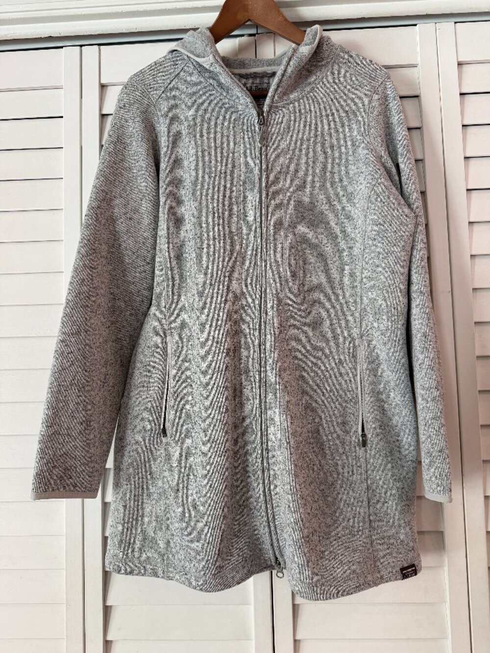 LLBean Women's L.L.Bean Sweater Fleece Coat Heathered Gray - Size M